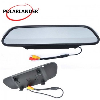 freeshipping High resolution DC 12V LCD display Car Rearview Mirror Monitor 5.0 inch for DVD Camera VCR