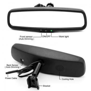 GreenYi Auto Dimming Rear View Mirror Monitor 4.3 Inch 800*480 Resolution TFT LCD Color Car Monitor Built-in Special Bracket