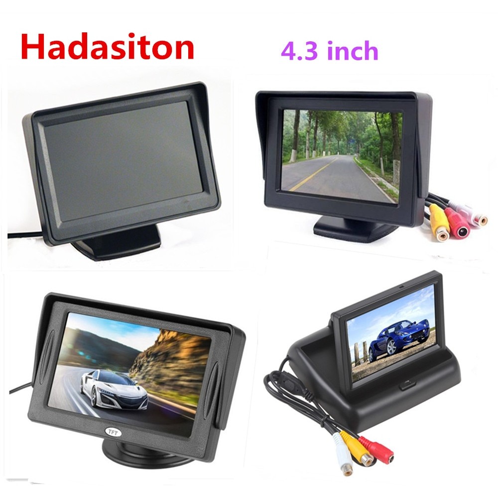 Car Monitor 4.3 inch TFT LCD Color Screen Reverse parking assistance with 2 AV input