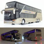 High quality 1:32 alloy pull back bus model high simitation Double sightseeing bus flash toy vehicle kids toys free shipping
