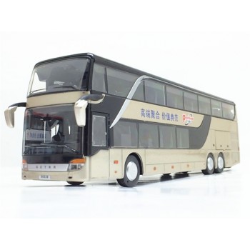 High quality 1:32 alloy pull back bus model high simitation Double sightseeing bus flash toy vehicle kids toys free shipping