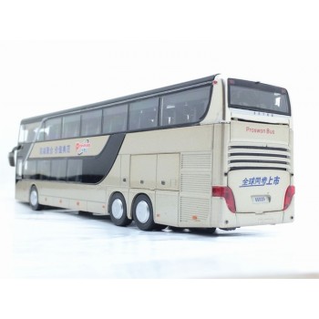 High quality 1:32 alloy pull back bus model high simitation Double sightseeing bus flash toy vehicle kids toys free shipping