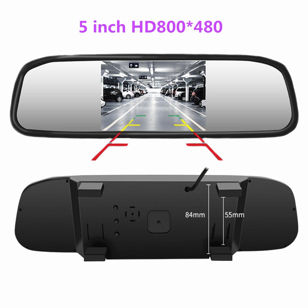 5 inch TFT LCD HD800*480 screen Car Monitor Mirror Reversing Parking Monitor with 2 video input
