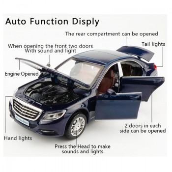 1/32 Maybach S600 Diecast Metal Car Models High Simulation Vehicle Toy With Light Music 6 Doors Can Be Opened Gifts For Children