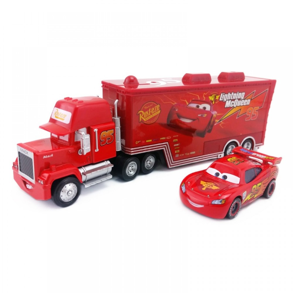 Disney Pixar Cars Mack Lightning McQueen amp; Chick Hicks amp; King amp; Fabulous Hudson Truck Toy Car 1:55 Loose New amp; Free Shipping