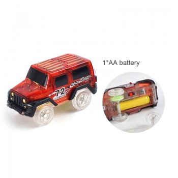 4.4-5.4cm Magic Electronics LED Car Toys With Flashing Lights Educational Toys For Children Birthday Party Gift Play With Tracks