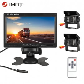 JMCQ 7 TFT LCD Wired Car Monitor HD Display Wired Reverse Camera Parking System For Car Rearview Monitors For truck with 2 lens