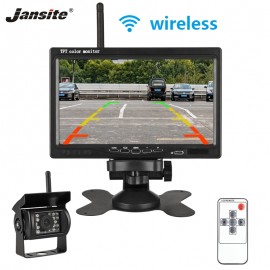 Jansite 7 TFT LCD Car Monitor Wireless Wired Cameras Reverse Camera Parking System for Car Rear view Monitors remote control