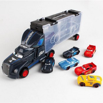 Disney Diecast Metal Alloy Pixar Cars 3 Metal Truck Hauler with 6 Small Cars Disney Cars 3 Jackson Storm McQueen Toys For Kids