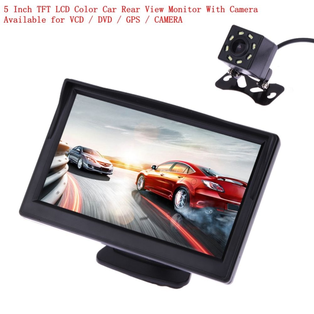 VODOOL 5 Inch TFT LCD Rear View Display Monitor Waterproof Night Vision Reversing Backup Rearview Camera Quality Car Monitors
