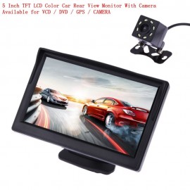 VODOOL 5 Inch TFT LCD Rear View Display Monitor Waterproof Night Vision Reversing Backup Rearview Camera Quality Car Monitors