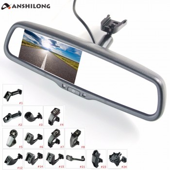 ANSHILONG 4.3 TFT LCD rear view mirror car monitor video input 2Ch with a special mounting bracket