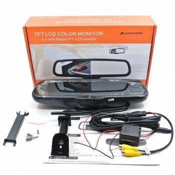 ANSHILONG 4.3 TFT LCD rear view mirror car monitor video input 2Ch with a special mounting bracket