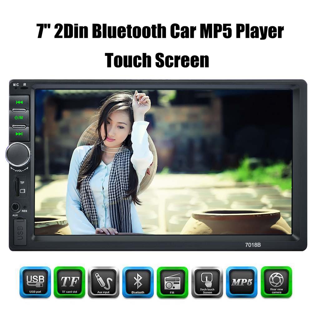2 Din MP5 Player for Auto 7 Touch Screen 2din Car Radio Bluetooth Music Video Player Car Audio with USB Support Rear Camera