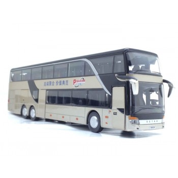 Sale High quality 1:32 alloy pull back bus model,high imitation Double sightseeing bus,flash toy vehicle, free shipping