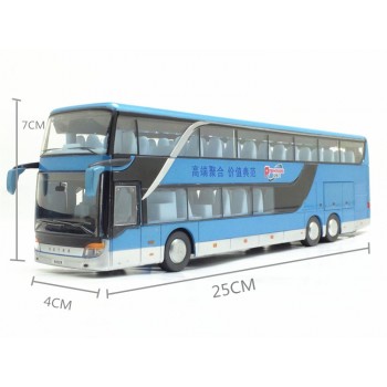 Sale High quality 1:32 alloy pull back bus model,high imitation Double sightseeing bus,flash toy vehicle, free shipping