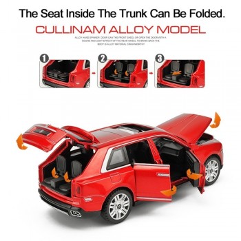 Diecast 1:32 Scale Rolls Royce Cullinan Models Of Cars Metal Model Sound And Light Pull Back SUV For Kids 7 Doors Can Be Opened