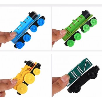 Wooden Magnetic Trains Toys Track Railway Vehicles Toys Wood Locomotive Cars for Children Kids Gift Trains Model