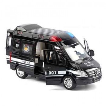 1:32 Hospital Rescue Ambulance Police Metal Cars Model Pull Back Sound and Light Alloy Diecast car toys for children