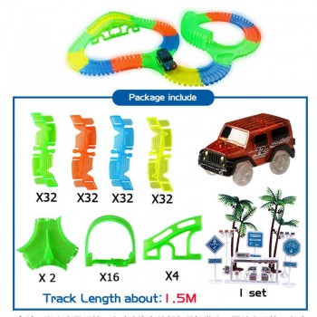 NEW 2in1 Magical Railway Flexible Track Car Set Lighting Racing Car Glow in Dark Track Toys Vehicle Model Train Gift for Boy Kid