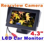 Super cheap amp;Car Rearview Monitor 4.3 Color LCD Car Rearview Mirror for Camera DVD VCR Car monitor Car video free shipping