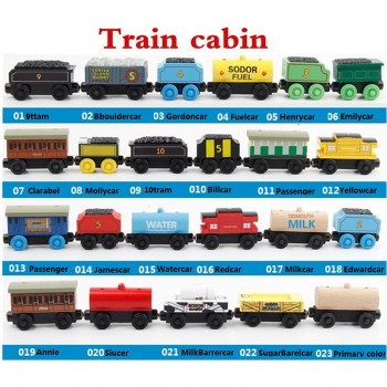 12Pcs Wooden Train Set Anime Railway Mini Train Wood Train Car Toy Gift Wooden Magnetic Locomotives Toy for Children Kids