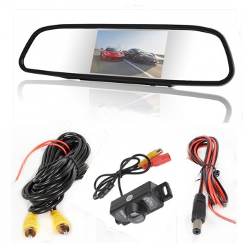 Reversing parking monitor 4.3 inch TFT LCD Color Screen Car monitor Rearview mirror,Rearview camera optional