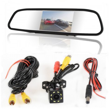 Reversing parking monitor 4.3 inch TFT LCD Color Screen Car monitor Rearview mirror,Rearview camera optional