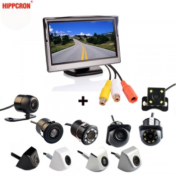 2In1 Car Parking System Kit 5 Desktop Bracket TFT LCD Color Monitor 5 Inch HD Display Screen + Rear View Camera Waterproof