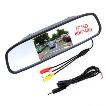 5 Inch HD Rear View Car Interior Mirror Monitor 2CH Video Input High Resolution 800*480 DC 12V Angle Car Rearview Mirror Monitor
