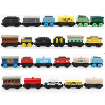 EDWONE  Diecast WOOD  Train Magnetic Trains Toy Wooden RAILWAY Toys Tank Engine Thomas Track Master For Kids Car Xmas Gift