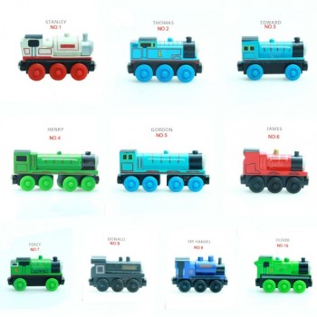 EDWONE  Diecast WOOD  Train Magnetic Trains Toy Wooden RAILWAY Toys Tank Engine Thomas Track Master For Kids Car Xmas Gift