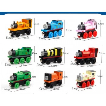 EDWONE  Diecast WOOD  Train Magnetic Trains Toy Wooden RAILWAY Toys Tank Engine Thomas Track Master For Kids Car Xmas Gift