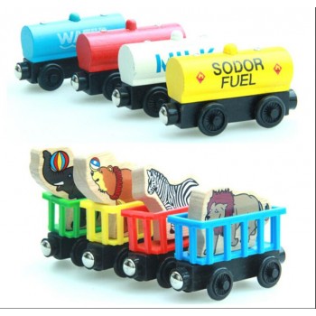 EDWONE  Diecast WOOD  Train Magnetic Trains Toy Wooden RAILWAY Toys Tank Engine Thomas Track Master For Kids Car Xmas Gift