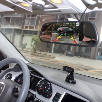 Sinairyu HD 800*480 Car Mirror Monitor 5 TFT LCD Mirror Car Parking Rear View Monitor 2 Video Input Connect Rear/ Front Camera