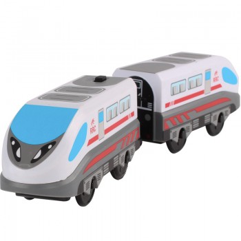 Kids Electric Train Toys Magnetic Slot Diecast Electric Railway with Two Carriages Train Wood Toy FIT T-homas wooden track Brio