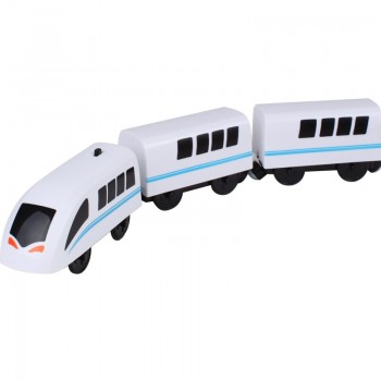 Kids Electric Train Toys Magnetic Slot Diecast Electric Railway with Two Carriages Train Wood Toy FIT T-homas wooden track Brio