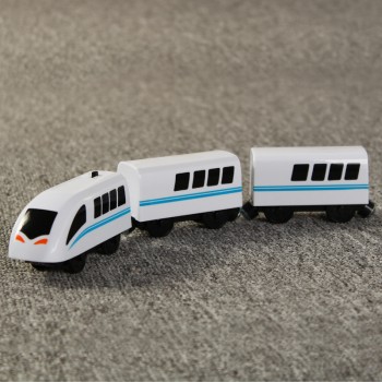 Kids Electric Train Toys Magnetic Slot Diecast Electric Railway with Two Carriages Train Wood Toy FIT T-homas wooden track Brio