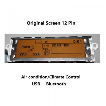 Car Screen Support USB Dual-zone Air AC Bluetooth Display Yellow Monitor 12 pin Suitable 307 407 408 C4 C5 Car Display Screen