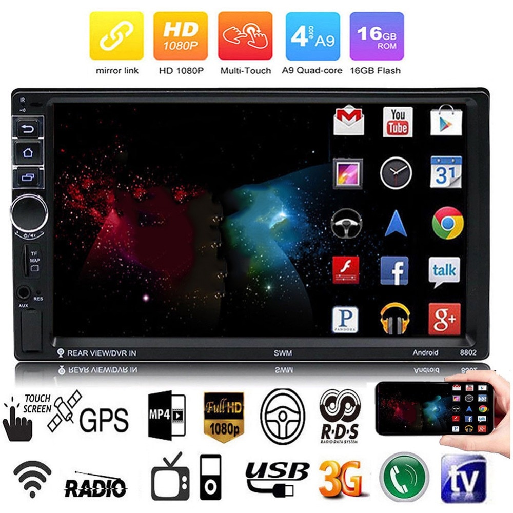 Car Radio Android 7 system 7 Inch Touch Screen Car Bluetooth MP5 Player Car Wifi Reverse Cam GPS Navigation Integrated Device