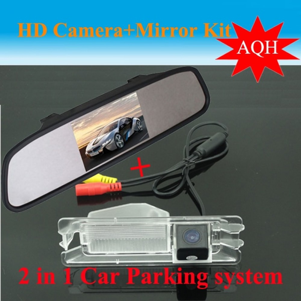 Parking Assistance 2 in 1 4.3 inch Digital LCD Mirror Car Parking r + Car Parking Rear view Camera For  Renault logan Sandero