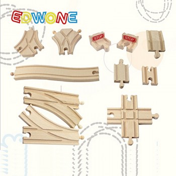 EDWONE Beech Bridge Rail Track accessories Fit for Brio Wooden Train Educational Boy/ Kids Toy Multiple track