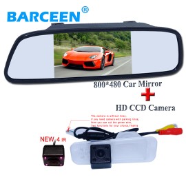 5 car rear-view mirror monitor hd lcd display with original wire car reversing camera hd ccd 4 ir  adapt for Kia K2 RIO Sedan