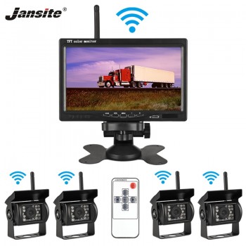 Jansite 7 TFT LCD Wireless HD Car Monitor Display Cameras Reverse Camera Parking System for Waterproof Car Rear view Monitors