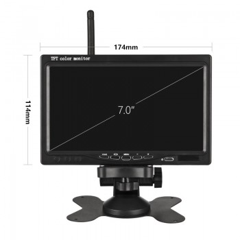 Jansite 7 TFT LCD Wireless HD Car Monitor Display Cameras Reverse Camera Parking System for Waterproof Car Rear view Monitors