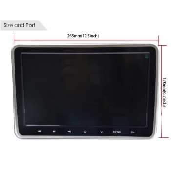 Cemicen 2PCS 10.1 Inch Car Headrest Monitor DVD Video Player USB/SD/HDMI/IR/FM TFT LCD Screen Touch Button Game Remote Control