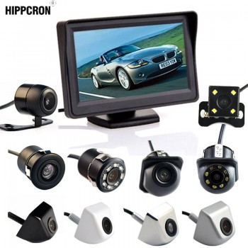 Hippcron 4.3 Inch Auto Parking System HD Car Rearview Mirror Monitor with 170 Degrees Waterproof for rear view camera