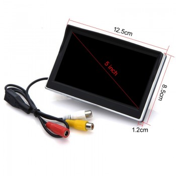 Universal 5 inch Car HD Rearview Mirror Monitor CCD Video Auto Parking Assistance With 4 LED Night Vision Reversing Front Camera