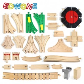 EDWONE Thomas Wooden Train Track Railway Accessories All Kinds of Wood Track Variety Thomas Component Educational Toys