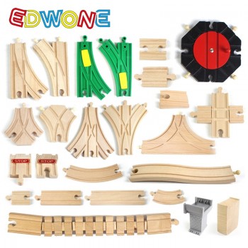 EDWONE Thomas Wooden Train Track Railway Accessories All Kinds of Wood Track Variety Thomas Component Educational Toys
